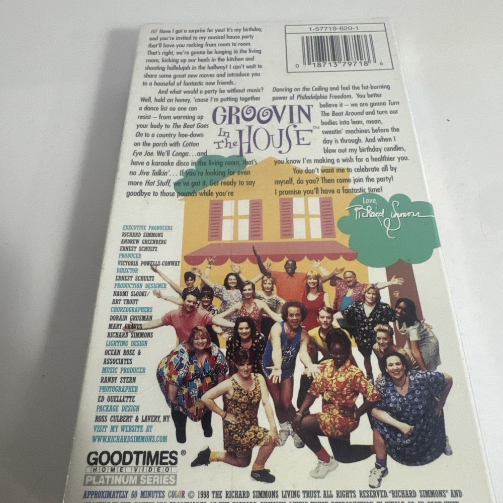 New Richard Simmons (VHS, 1998)‎ Groovin In The House Jazzercise ~Sealed - Picture 6 of 6